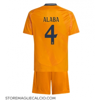 Real Madrid David Alaba #4 Maglia Gara Trasferta Repliche 2024-25 Bambino